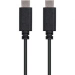 Cable USB 2.0 Tipo-C Nanocable 10.01.2301/ USB Tipo-C Macho - USB Tipo-C Macho/ 480Mbps/ 1m/ Negro