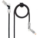 Cable USB 2.0 Tipo-C Nanocable 10.01.2601/ USB Tipo-C Macho + USB Macho - USB Tipo-C Macho + Lightning Macho/ Hasta 27W/ 480Mbps/ 1m/ Negro