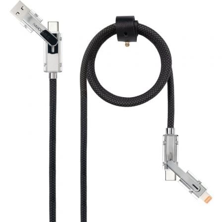 art_nan-cab20102001202602_1.jpg Cable USB 2.0 Tipo-C Nanocable 10.01.2602/ USB Tipo-C Macho + USB Macho - USB Tipo-C Macho + Lightning Macho/ Hasta 27W/ 480Mbps/ 2m/ Negro - Imagen 1