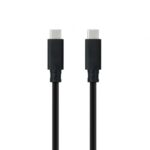 Cable USB 3.1 Tipo-C Nanocable 10.01.4101-L150/ USB Tipo-C Macho - USB Tipo-C Macho/ Hasta 100W/ 10Gbps/ 1.5m/ Negro