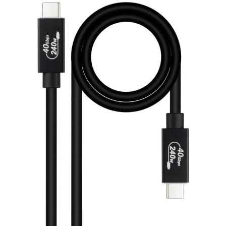art_nan-cab20102001205001_1.jpg Cable USB 4.0 Nanocable 10.01.5001/ USB Tipo-C Macho - USB Tipo-C Macho/ Hasta 240W/ 40Gbps/ 1m/ Negro - Imagen 1