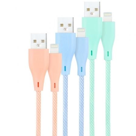 art_nan-cab20102010200401-co1_1.jpg Cables USB 2.0 Lightning Nanocable 10.10.0401-CO1/ USB Macho - Lightning Macho/ 1m/ 3 Unidades/ Rosa, Azul y Verde - Imagen 1