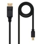 Cable Mini DisplayPort 1.2 4K Nanocable 10.15.2402/ Mini DisplayPort Macho - DisplayPort Macho/ 2m/ Negro