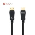 Cable DisplayPort 1.4 8K Nanocable 10.15.2502/ DisplayPort Macho - DisplayPort Macho/ 2m/ Certificado/ Negro