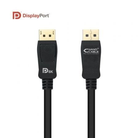 art_nan-cab20102015202502_1.jpg Cable DisplayPort 1.4 8K Nanocable 10.15.2502/ DisplayPort Macho - DisplayPort Macho/ 2m/ Certificado/ Negro - Imagen 1