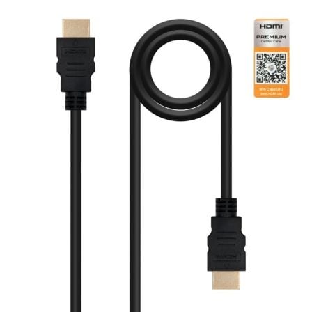 art_nan-cab20102015203600_1.jpg Cable HDMI 2.0 4K Nanocable 10.15.3600/ HDMI Macho - HDMI Macho/ 50cm/ Certificado/ Negro - Imagen 1
