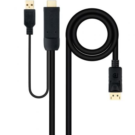 art_nan-cab20102015204352_1.jpg Cable Conversor Nanocable 10.15.4352/ HDMI Macho - DisplayPort Macho/ 1.8m/ Negro - Imagen 1