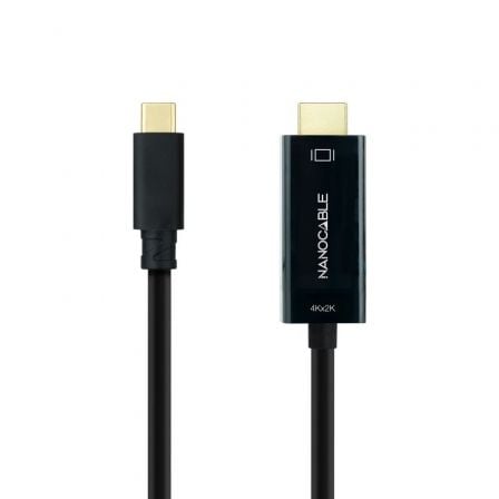 art_nan-cab20102015205133_1.jpg Cable Conversor Nanocable 10.15.5133/ USB Tipo-C Macho - HDMI Macho/ 3m/ Negro - Imagen 1