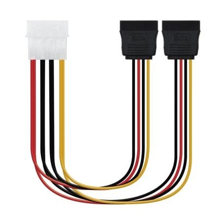 art_nan-cab20102019200101-oem_1.jpg Cable Duplicador de Alimentación Nanocable 10.19.0101-OEM/ Molex Macho - 2x SATA Hembra/ 20cm - Imagen 1