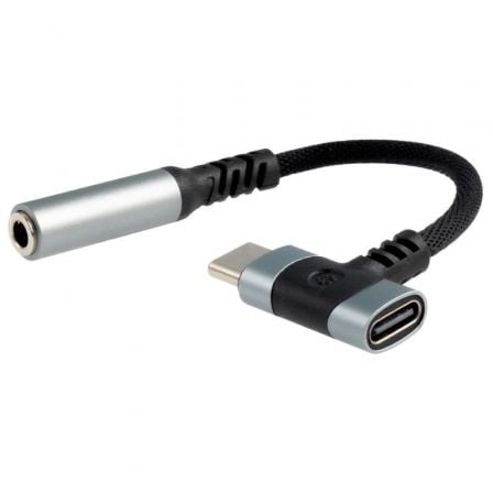 art_nan-cab20102024201207_1.jpg Cable Conversor Audio Nanocable 10.24.1207/ USB Tipo-C Macho - Jack 3.5/ USB Tipo-C Hembra/ 10cm/ Negro - Imagen 1