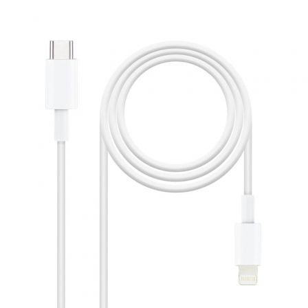 art_nan-cab20ligh20102010200600_1.jpg Cable USB 2.0 Tipo-C Lightning Nanocable 10.10.0600/ USB Tipo-C Macho - Lightning Macho/ 50cm/ Blanco - Imagen 1
