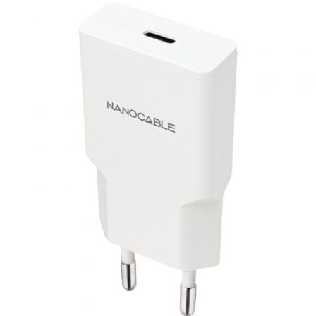 art_nan-carga20102010202021_1.jpg Cargador de Pared Nanocable 10.10.2021/ 1xUSB Tipo-C/ 20W/ Blanco - Imagen 1