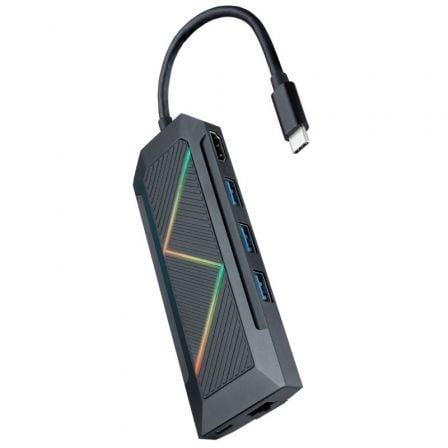 art_nan-hub20102016200801_1.jpg Docking USB Tipo-C Nanocable 10.16.0801/ 3xUSB/ 1xUSB Tipo-C PD/ 1xHDMI/ 1xRJ45/ 1xLector Tarjetas SD TF - Imagen 1