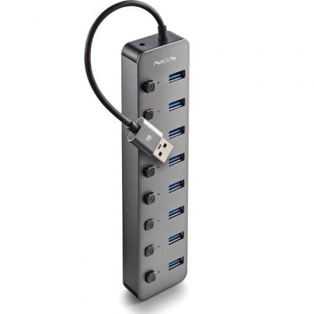 art_ngs-hub20ihub8_1.jpg Hub USB NGS IHUB8 / 8xUSB 3.0/ Gris - Imagen 1