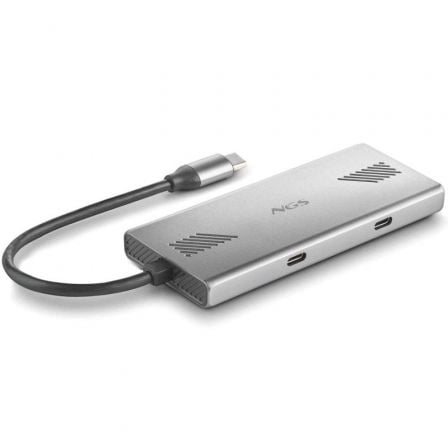 art_ngs-hub20wonderduo-c_1.jpg Hub USB Tipo-C NGS WonderDuo-C / 2xUSB/ 2xUSB Tipo-C/ Gris - Imagen 1
