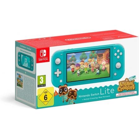 art_nin-consola20swlite20at20ani_1.jpg Nintendo Switch Lite Azul Turquesa + Juego Nintendo Animal Crossing New Horizons - Imagen 1