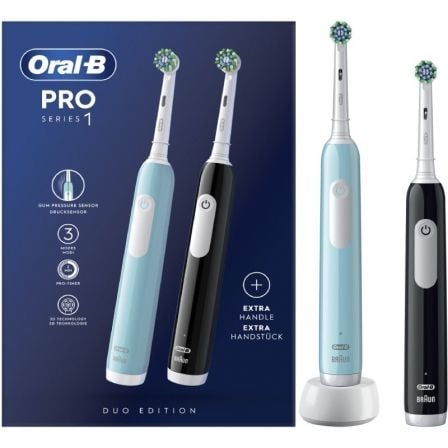 art_orab-pae20cep20pro120duo201rec_1.jpg Cepillo Dental Oral-B Pro 1 Duo Edition/ Incluye 1 Recambio/ Negro y Turquesa - Imagen 1