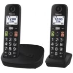 Teléfono Inalámbrico Panasonic KX-TGU112EXB/ Pack DUO/ Negro