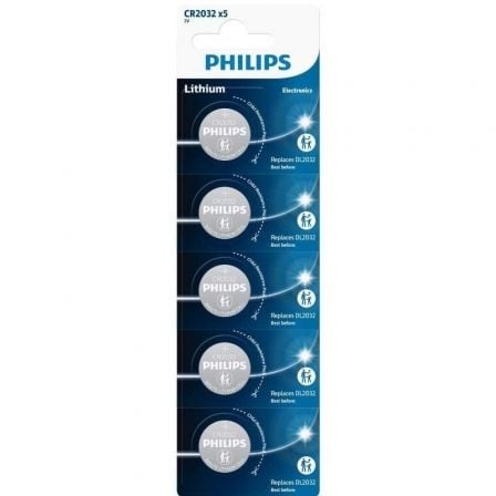 art_phil-pila20cr2032p52001b_1.jpg Pack de 5 Pilas de Botón Philips CR2032P5/01B Lithium/ 3V - Imagen 1