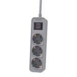 Regleta con Interruptor Philips CHP2134G/ 3 Tomas de corriente/ Cable 1.5m/ Gris