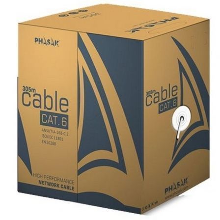 art_phk-cab20phr206312_1.jpg Bobina de Cable RJ45 FTP Phasak PHR 6312 Cat.6/ 305m/ Gris - Imagen 1