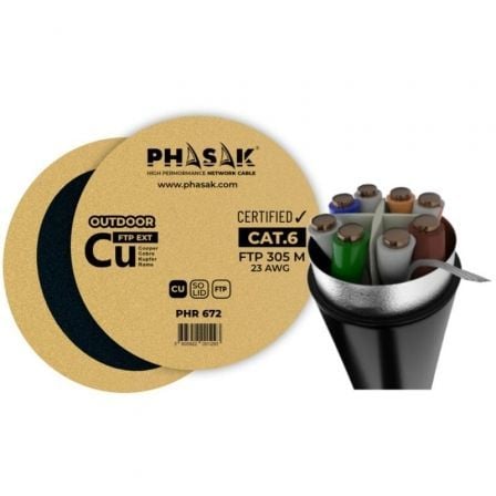 art_phk-cab20phr20672_1.jpg Bobina de Cable RJ45 FTP Phasak PHR 672 Cat.6/ 305m/ Gris - Imagen 1