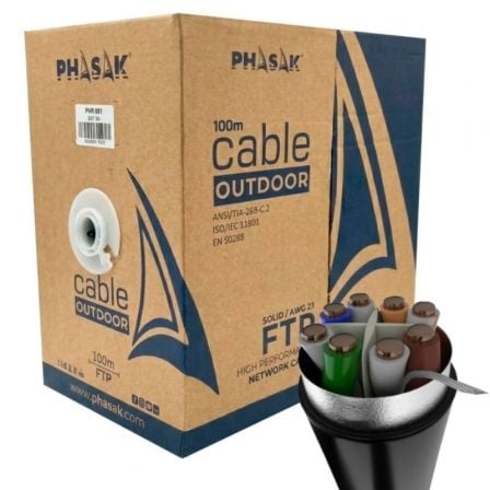 art_phk-cab20phr20681_1.jpg Bobina de Cable RJ45 FTP Phasak PHR 681 Cat.6A/ 100m/ Gris - Imagen 1