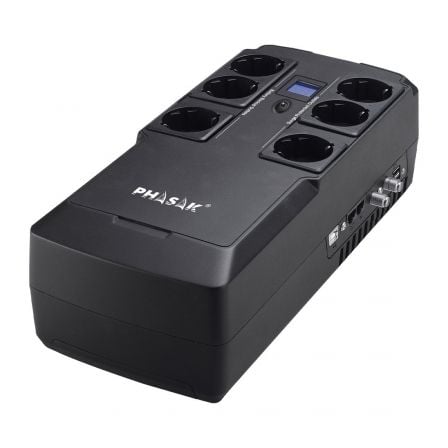 art_phk-sai20kryptos2080020va20usb_1.jpg SAI Línea Interactiva Phasak Kryptos 800 VA/ 480W/ 6 Salidas/ Formato Bloque - Imagen 1