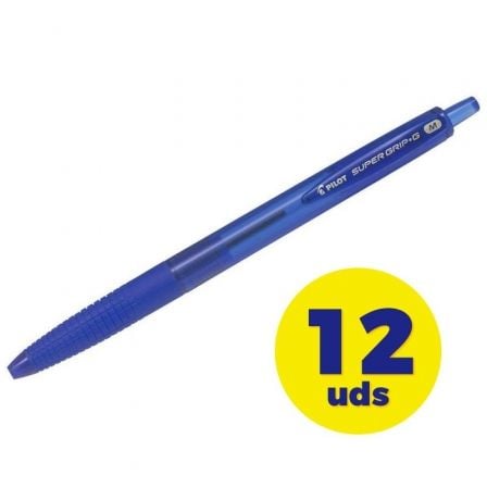 art_pil-boli20super20g20azul2012u_1.jpg Caja de Bolígrafos de Tinta de Aceite Retráctil Pilot Super Grip G/ 12 unidades/ Azules - Imagen 1
