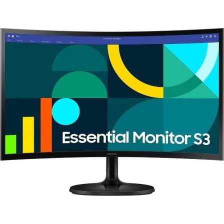 art_sam-m20s24d364gau_1.jpg Monitor Profesional Curvo Samsung Essential Monitor S3 S36GD S24D364GAU/ 24"/ Full HD/ Negro - Imagen 1