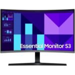 Monitor Profesional Curvo Samsung Essential Monitor S3 S39GD S27D396GAU 27"/ Full HD/ Multimedia/ Negro y Plata