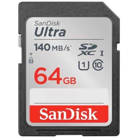 art_snd-sd20ultra20sdhc2064gb_1.jpg Tarjeta de Memoria SanDisk Ultra 64GB SD HC UHS-I - SDXC/ Clase 10/ 140MBs - Imagen 1