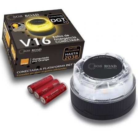 art_sosr-luz20connected20v1620g_1.jpg Luz baliza de emergencia para coche SOS Road Connected EL2024 V16/ Homologada/ Base Imantada/ Geolocalizable/ Funciona a Pilas - Imagen 1