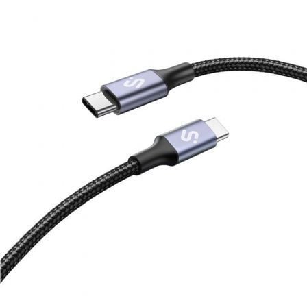 art_sub-cab20subcab-c10001_1.jpg Cable USB 2.0 Tipo-C Subblim Plus/ USB Tipo-C Macho - USB Tipo-C Macho/ Hasta 100W/ 480Mbps/ 1m/ Negro - Imagen 1