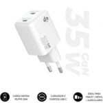 Cargador de Pared GaN Subblim 35W Charger USB C+C/ 2xUSB Tipo-C/ 35W