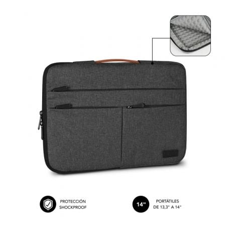 art_sub-funda20ap360201420dgy_1.jpg Funda Subblim Air Padding 360 Sleeve para Portátiles hasta 14"/ Gris Oscuro - Imagen 1