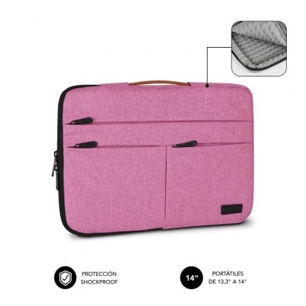 art_sub-funda20ap360201420pk_1.jpg Funda Subblim Air Padding 360 Sleeve para Portátiles hasta 14"/ Rosa - Imagen 1