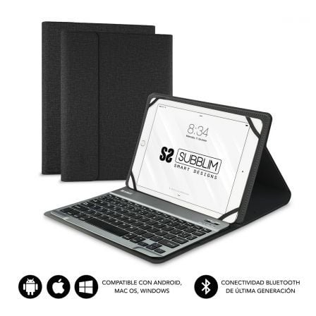 art_sub-funda20kt2-bt0001_1.jpg Funda con Teclado Subblim Keytab Pro Bluetooth para Tablets de 10.1"-10.8"/ Negra - Imagen 1
