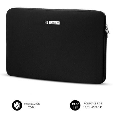 art_sub-funda20ls-skin114_1.jpg Funda Subblim Business Laptop Sleeve Neoprene para Portátiles 13.3"-14"/ Negra - Imagen 1