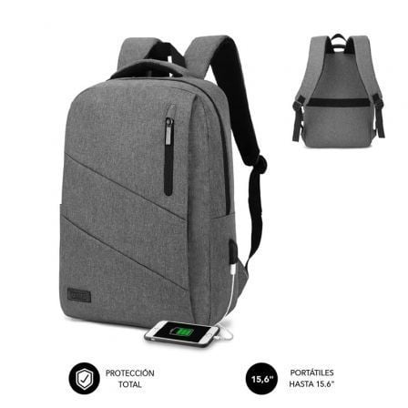 art_sub-mochi20bp-2bl2000_1.jpg Mochila Subblim City Backpack para Portátiles hasta 15.6"/ Puerto USB/ Gris - Imagen 1