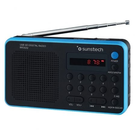 art_sun-radio20rpds32bl_1.jpg Radio Portátil Sunstech RPDS32BL/ con Batería/ Negra y Azul - Imagen 1