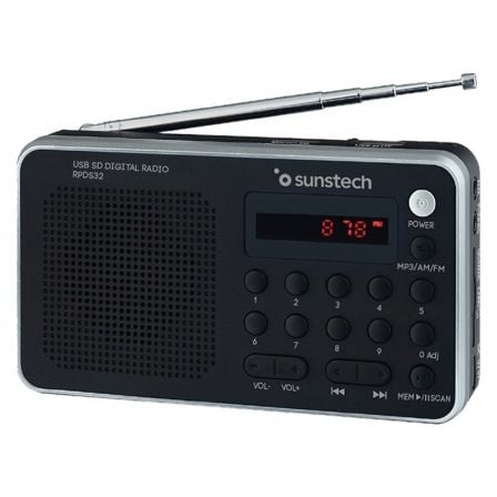 art_sun-radio20rpds32sl_1.jpg Radio Portátil Sunstech RPD32SL/ con Batería/ Negra y Plateada - Imagen 1