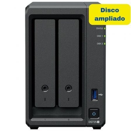 art_syn-nas20ds72520plus208tb_1.jpg NAS Synology Diskstation DS725+/ 2 Bahías 3.5"- 2.5"/ 4GB DDR4/ 8TB/ Formato Torre - Imagen 1
