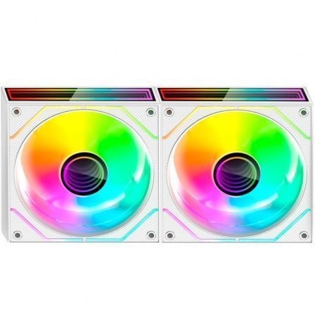 art_tac-ref20mf-3dprox2r20wh_1.jpg Pack 2 Ventiladores Mars Gaming MF-3DPROX2R/ 12cm/ ARGB/ Blancos - Imagen 1
