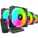 Pack 4 Ventiladores Mars Gaming MF-SI4KIT/ 12cm + HUB + Mando a Distancia/ ARGB