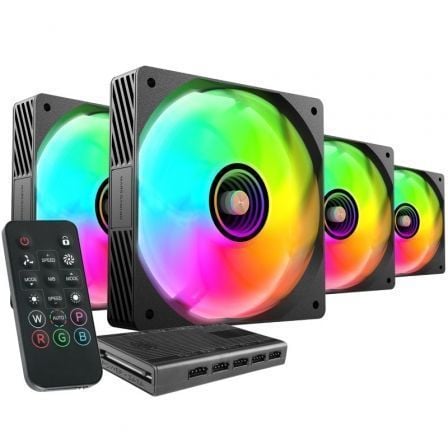 art_tac-ref20mf-si4kit20bk_1.jpg Pack 4 Ventiladores Mars Gaming MF-SI4KIT/ 12cm + HUB + Mando a Distancia/ ARGB - Imagen 1