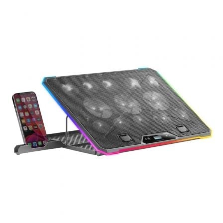 art_tac-ref20mnbc1320bk_1.jpg Soporte Refrigerante Mars Gaming MNBC13 para Portátiles hasta 17"/ Iluminación LED - Imagen 1