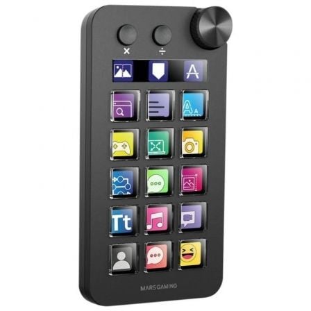 art_tac-stream20msd-neo20bk_1.jpg Control Deck Mars Gaming MSD-NEO/ 15 Teclas LCD/ 1 Rueda/ 2 Botones/ Negro - Imagen 1