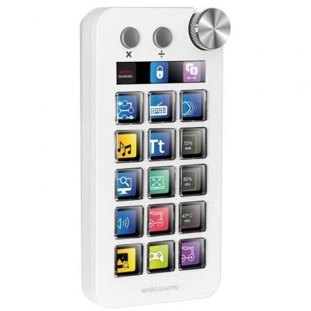 art_tac-stream20msd-neo20wh_1.jpg Control Deck Mars Gaming MSD-NEO/ 15 Teclas LCD/ 1 Rueda/ 2 Botones/ Blanco - Imagen 1