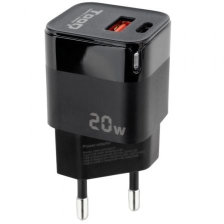 art_too-carga20tqwc-qcpd20_1.jpg Cargador de Pared TooQ TQWC-QCPD20/ 1xUSB Tipo-C/ 1xUSB/ 20W - Imagen 1